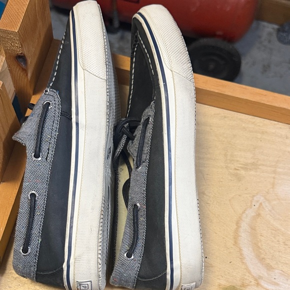 Sperry Men’s Black Top Slider deck/Boat Shoes with Gray Chambray Collar 11m - Picture 4 of 7